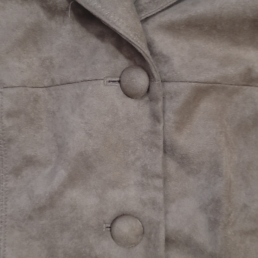 Liz Claiborne faux suede jacket suit blazer beige tan 8 office workwear - Picture 5 of 7